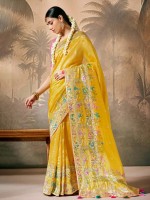 Mustard Munga Silk Paithani Saree